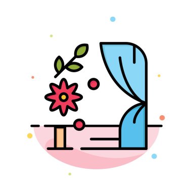 Arch, Aşk, Düğün, Kalp Soyut Düz Renk Simge Şablonu