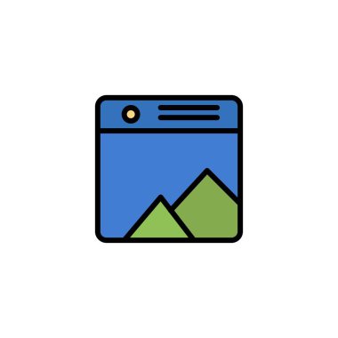 Resim, Fotoğraf, Galeri, Web İş Logo Şablonu. Düz Renk