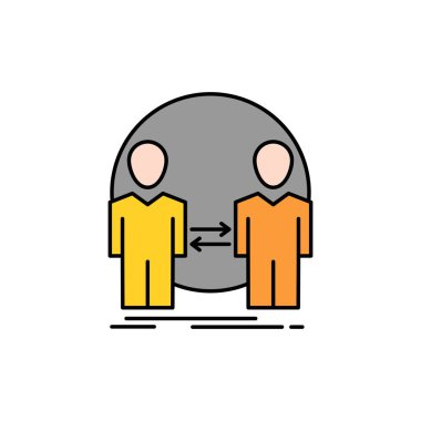 Adam, Klon, Kullanıcı, Kimlik, Yinelenen Düz Renk Simgesi. Vektör i