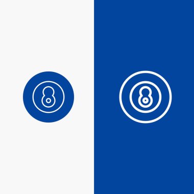 Top, Beyzbol, Oyun, Spor Hattı ve Glyph Solid simgesi Mavi banne