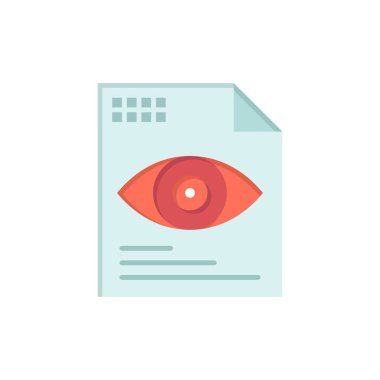 Dosya, Metin, Göz, Bilgisayar Düz Renk Simgesi. Vektör simgesi afiş Şablonu