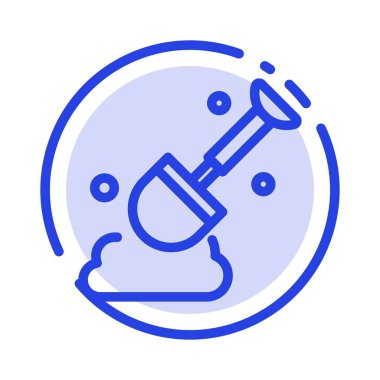 İnşaat, Kürek, Araç Mavi Noktalı Satır Simgesi