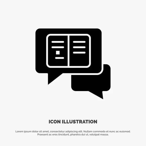 Czat, Wiadomości, Popup, Sms Solidny wektor Glyph Icon — Wektor stockowy