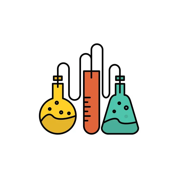 Chemiczny, narkotykowy, laboratoryjny, naukowy płaski kolor ikony. Ikona wektorowa banne — Wektor stockowy