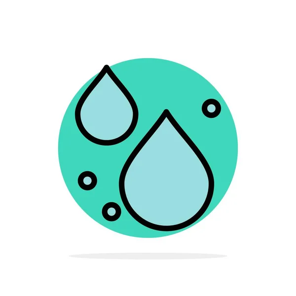 水， 滴， 弹簧抽象圆背景平面颜色图标 — 图库矢量图片