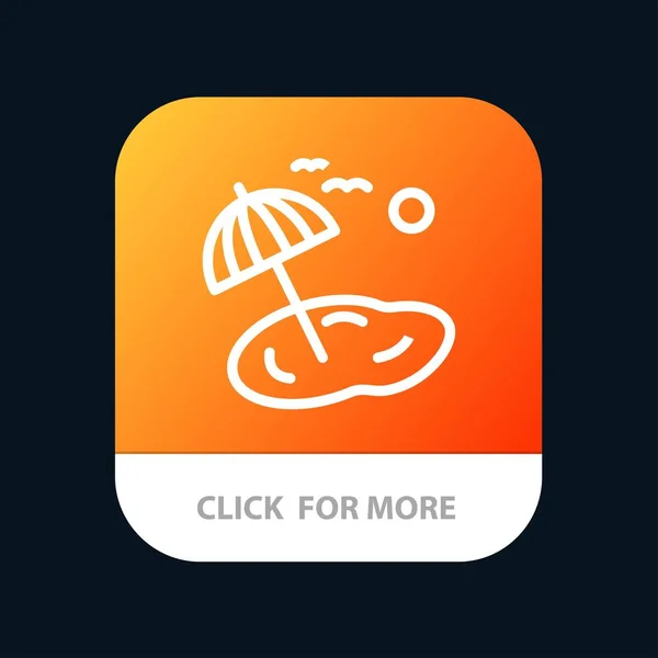 Strand, Palm, träd, Spring mobilapp-knappen. Android och iOS lin — Stock vektor