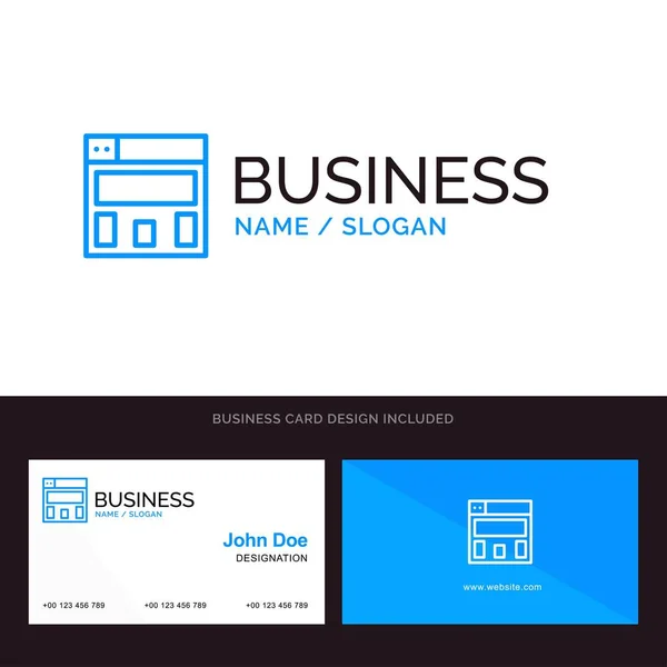 Graphics Design, Layout Blue Business logo e biglietto da visita Tem — Vettoriale Stock