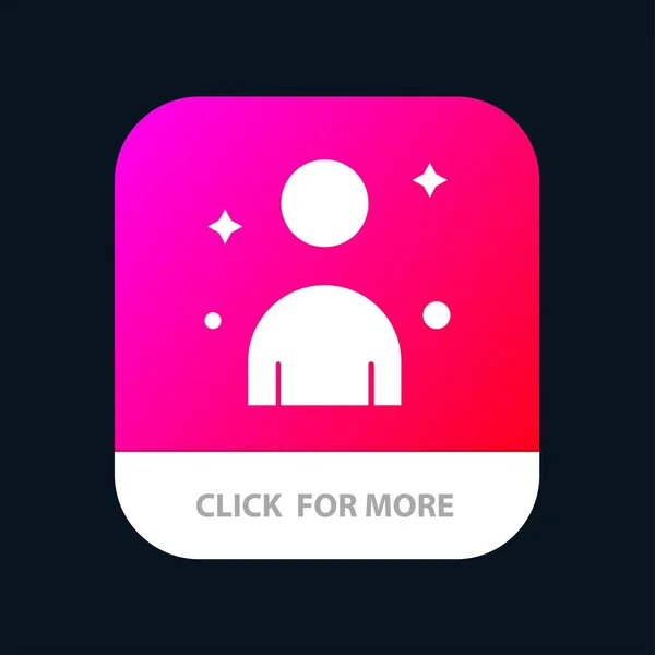 Männlich, mann, person mobile app button. Androide und ios glyph versi — Stockvektor