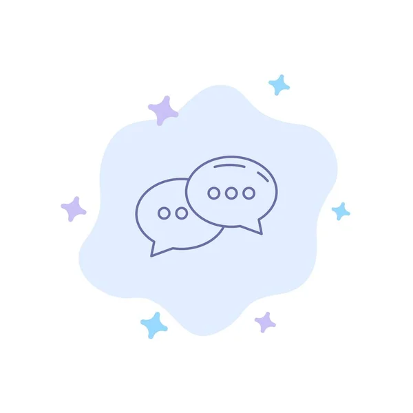 Chat, Chatting, Conversation, Dialogue Blue Icon on Abstract Clo — Stock Vector