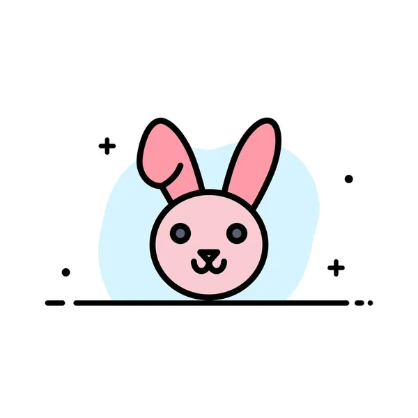Bunny, Pasen, konijn Business platte lijn gevuld pictogram vector verbod — Stockvector