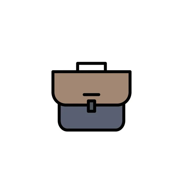 Sac, étui, valise, modèle de logo d'entreprise de sac de travail. Couleur plate — Image vectorielle
