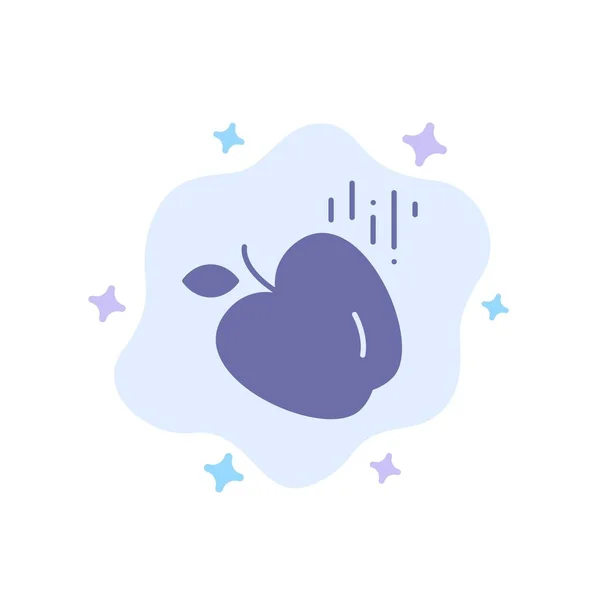 Apple, Comida, Ciencia Icono azul sobre fondo abstracto de la nube — Vector de stock