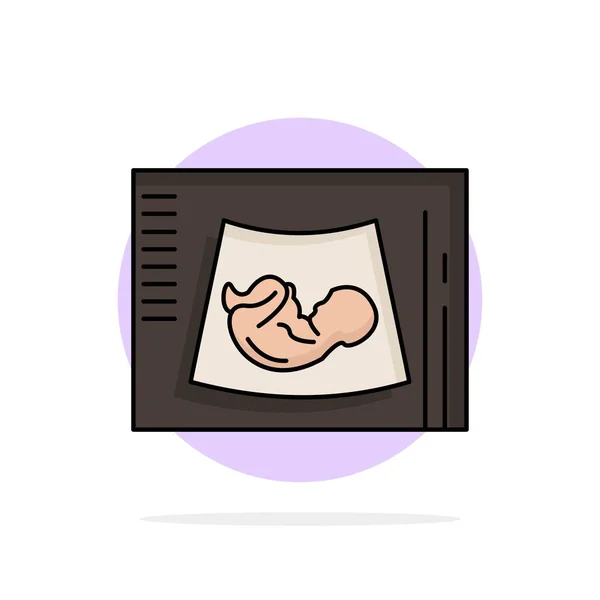Macierzyństwo, ciąża, sonogram, dziecko, USG płaski kolor ikona — Wektor stockowy