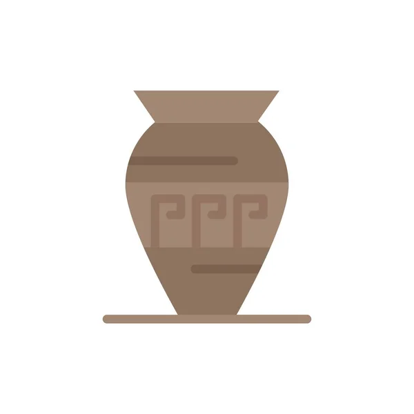 Amphora, Ancient jar, emojis, jar, Grecja płaski kolor ikona. Vect — Wektor stockowy