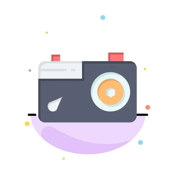 カメラ、画像、画像、写真抽象フラットカラーアイコンテンプレート — ストックベクタ