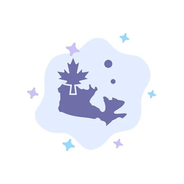 Karta, Kanada, Bladblå ikon på abstrakt moln bakgrund — Stock vektor