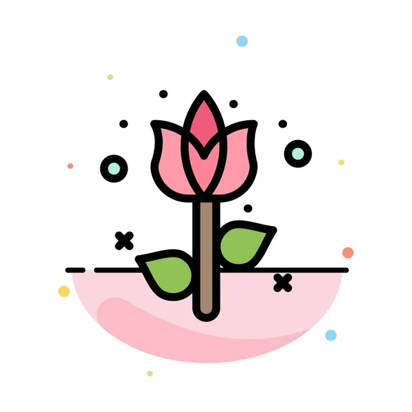 Dekoration, påsk, blomma, växt abstrakt platt färg ikon Templ — Stock vektor