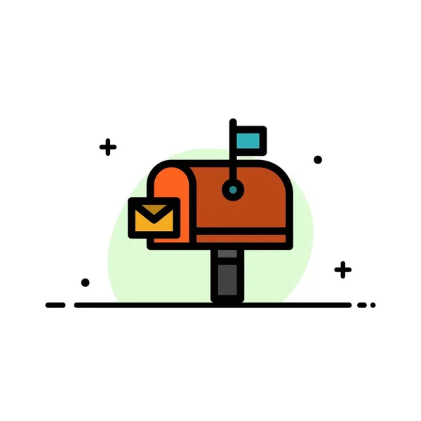 Mail, καταχώρηση, γραμματοκιβώτιο, ταχυδρομείο εταιρικό επίπεδη γραμμή συμπληρωμένο εικονίδιο — Διανυσματικό Αρχείο