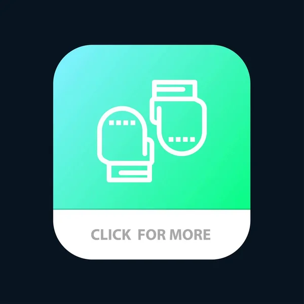 Boxe, Luva, Luvas, Protetor Mobile App Button. Android e —  Vetores de Stock