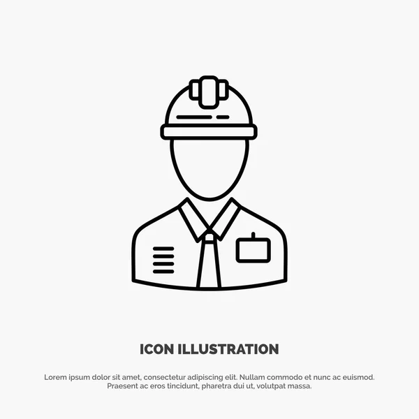 Trabajador, Industria, Construcción, Constructor, Trabajo, Línea de Trabajo — Vector de stock