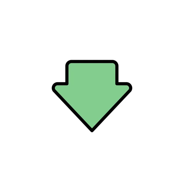 Flecha, Abajo, Descargar Plantilla de Logo de Negocios. Color plano — Vector de stock