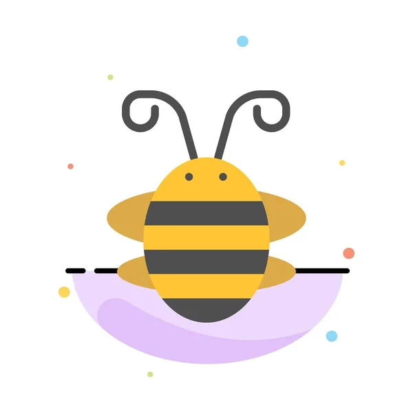Inseto de abelha, besouro, inseto, joaninha, joaninha cor plana abstrata I — Vetor de Stock