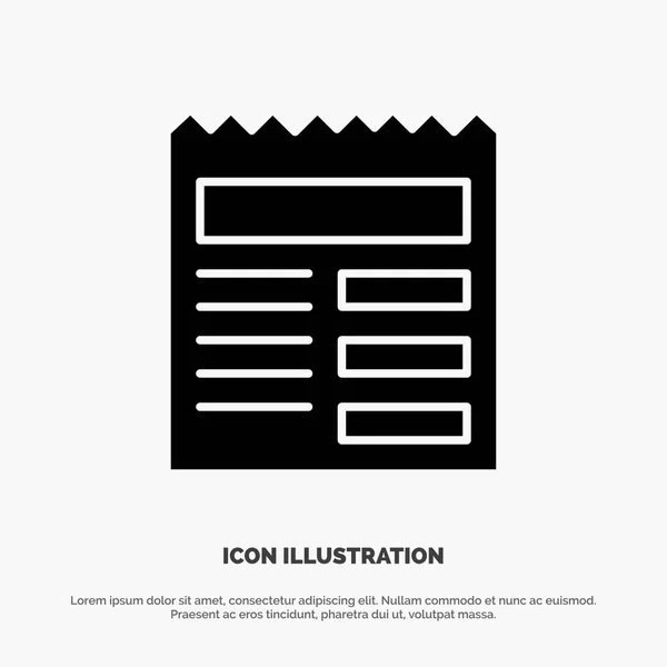 Document, Text, Basic, Ui solid Glyph Icon vector — Stock Vector
