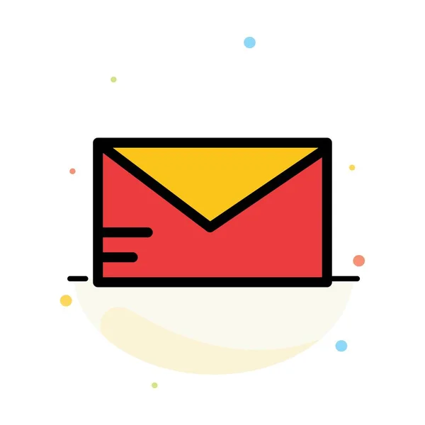 邮件， 电子邮件， 学校抽象平面颜色图标模板 — 图库矢量图片