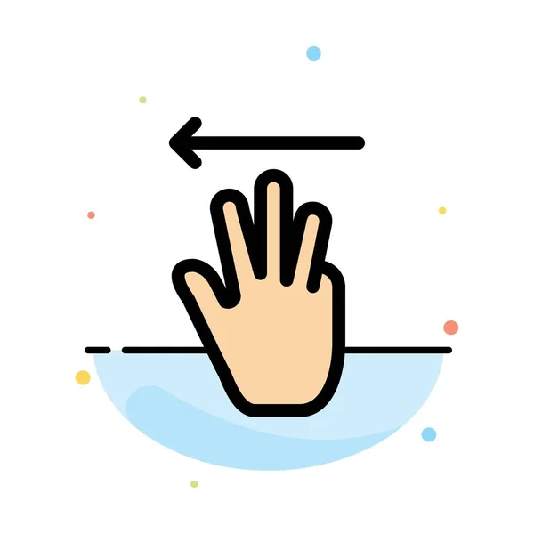 Hand, Hand Cursor, Up, Left Abstract Flat Color Icon Template — Stock Vector