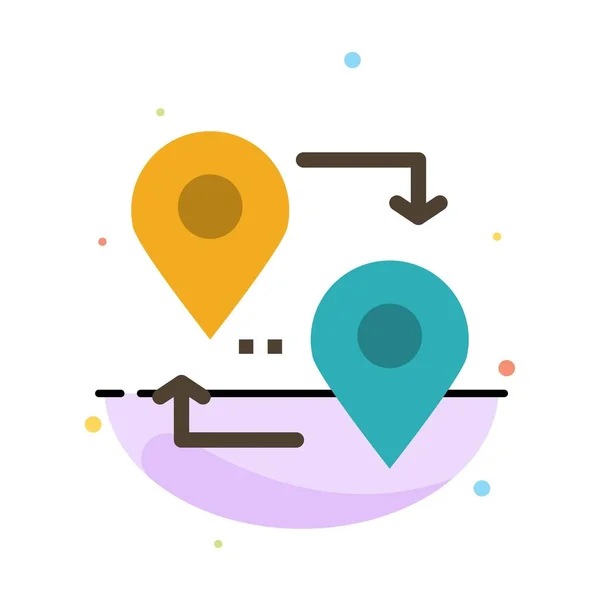 Localização, Mapa, Ponteiro, Viagem abstrato modelo de ícone de cor plana — Vetor de Stock