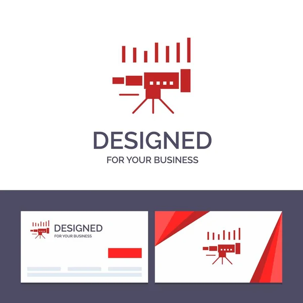 Δημιουργική επαγγελματική κάρτα και λογότυπο πρότυπο τηλεσκόπιο, επιχείρηση, FO — Διανυσματικό Αρχείο