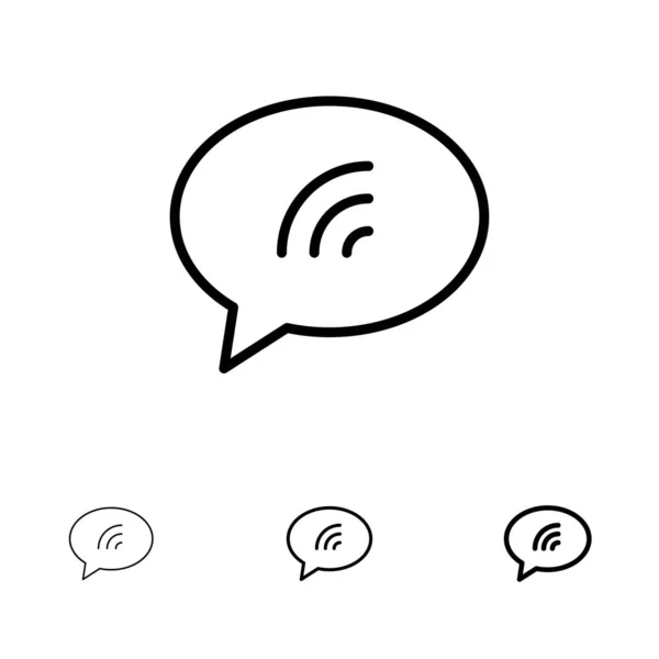 Bericht, chatten, chatten, zand vet en dunne zwarte lijn icon set — Stockvector