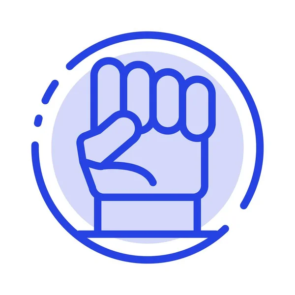 Икона "Свобода, рука, человек, сила, синяя точка линии" — стоковый вектор