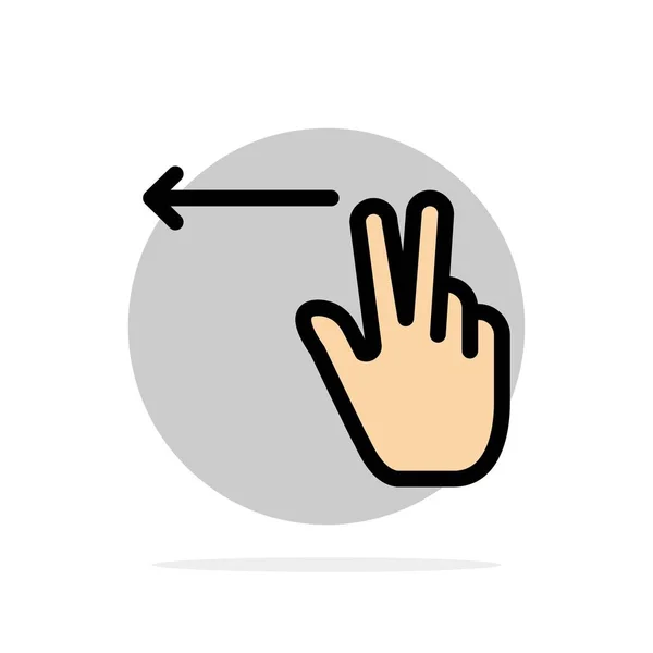 手指， 手势， 左抽象圆 背景 平面颜色 Ico — 图库矢量图片