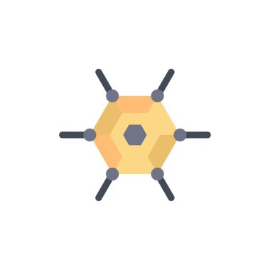 Merkezi olmayan, Ağ, Teknoloji Düz Renk Simgesi. Vektör simgesi