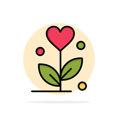 Aşk, Çiçek, Düğün, Kalp Soyut Daire Arka Plan Düz col