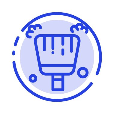 Süpürge, Dustpan, Süpürme Mavi Noktalı Çizgi Simgesi