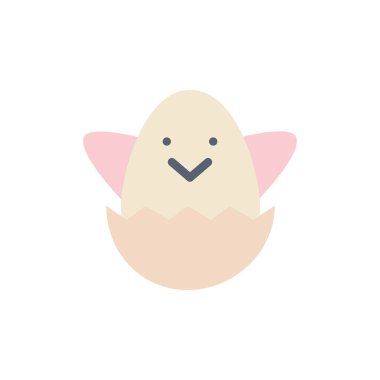 Paskalya, Yumurta, Bahar Düz Renk Simgesi. Vektör simgesi afiş Templat