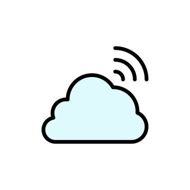 Bulut, Gökkuşağı, Gökyüzü, Bahar, Hava Düz Renk Simgesi. Vektör ic