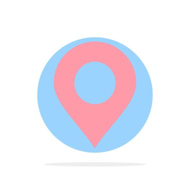 Konum, İşaretçi, Pin Soyut Daire Arka Plan Düz renk Simgesi