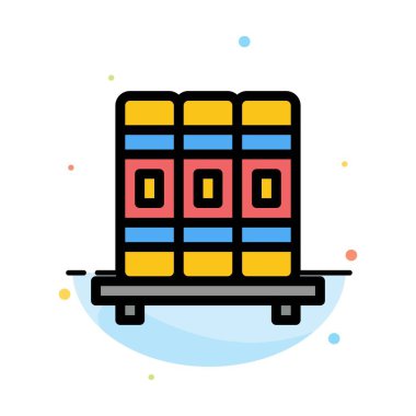 Dolap, eğitim, çalışmalar soyut düz renk simge şablonu