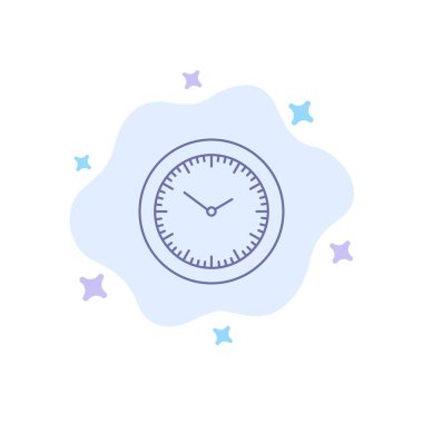 Soyut Bulut Backgrou'da Saat, Saat, Dakika, Zamanlayıcı Mavi İkonu