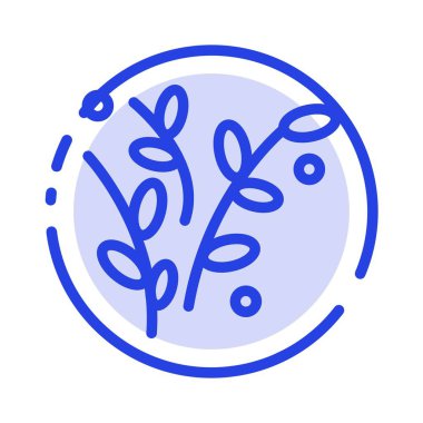 Yaprak, Doğa, Bitki, Bahar MaviSi Noktalı Çizgi Simgesi