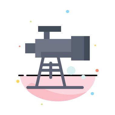 Astronomi, Kapsam, Uzay, Teleskop Soyut Düz Renk Simgesi Temp