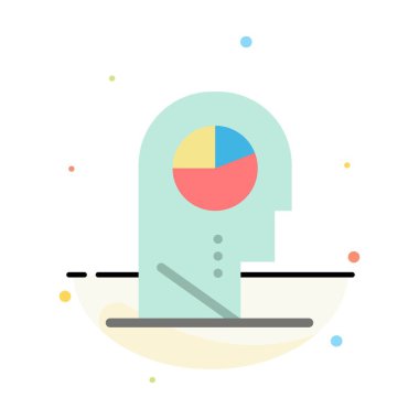 İnsan, Profil, İnsan, Şapka Soyut Düz Renk Simgesi Şablonu