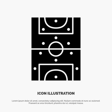 Eğlence, Oyun, Futbol, Alan katı Glyph Icon vektör