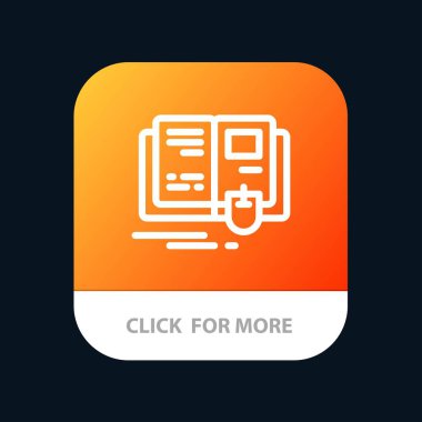 Kitap, Eğitim, Bilgi, Fare Mobil Uygulama Düğmesi. Android ve