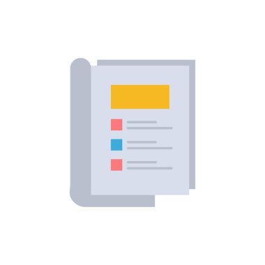 Kitap, Paket, Düzen, Rapor Düz Renk Simgesi. Vektör simgesi banne