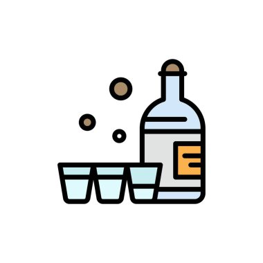 İçecek, Şişe, Cam, İrlanda Düz Renk Simgesi. Vektör simgesi bann