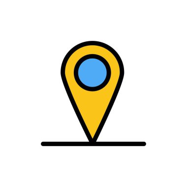 Konum, Harita, Arayüz Düz Renk Simgesi. Vektör simgesi afiş Te